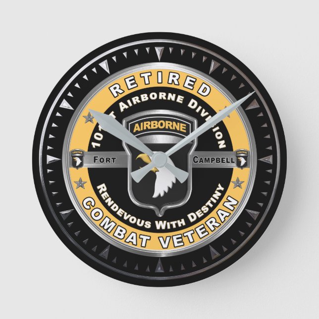 Den 101:a flygburna divisionen Redraget Combat Vet Rund Klocka (Framsida)