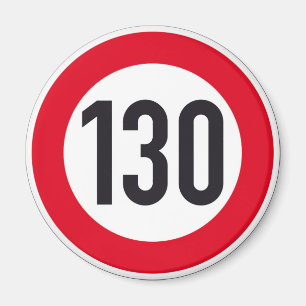 den 130 kph Autobahnhuvudvägen undertecknar Magnet