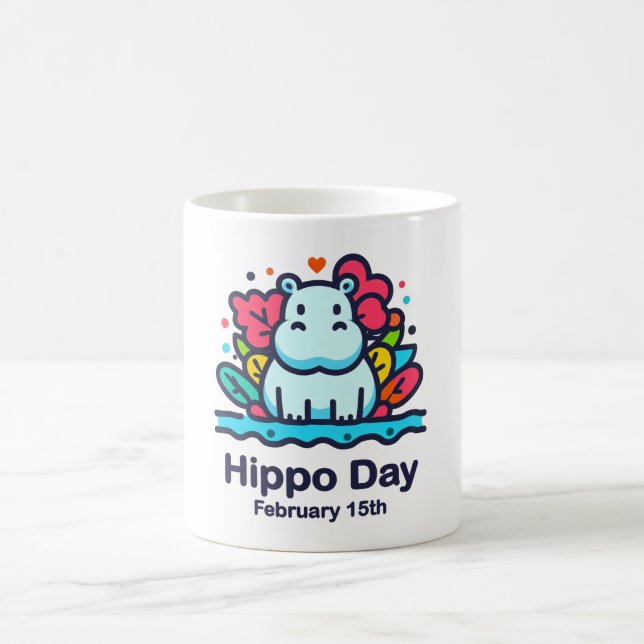 Den 15:e febern-hippo-dagen kaffemugg (Center)