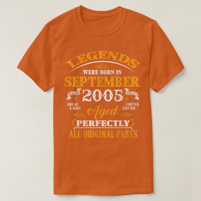 Den 17:e födelsedagen i september 2005 t shirt (Design framsida)