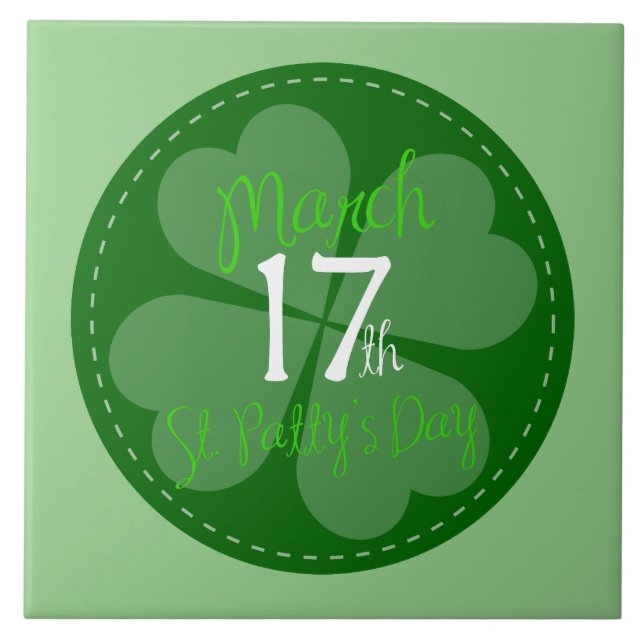 Den 17:e St. Patty-dagen Firande Kakelplatta (Framsidan)