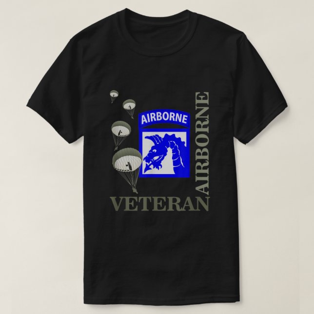 Den 18:e flygburna kåren Veteran Paratrooper Veter T Shirt (Design framsida)
