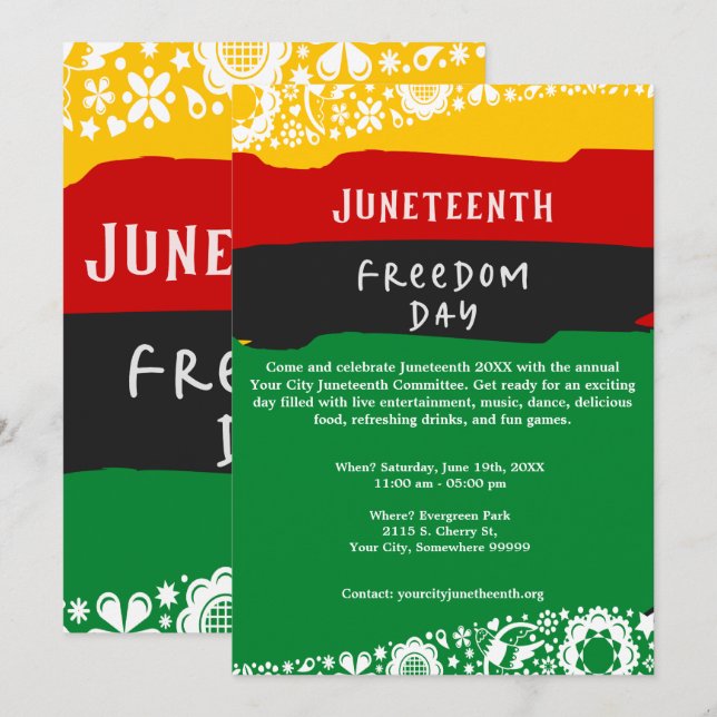 Den 18:e frihetsdagen i staden Firande Finare Flag Julkort (Fram/baksida)