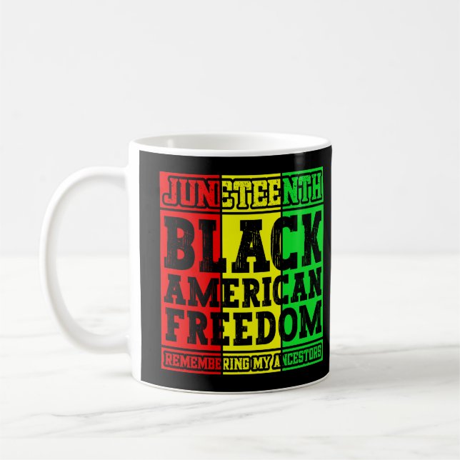 Den 18:e svarta amerikanska frihetspåminnelsen Coo Kaffemugg (Vänster)