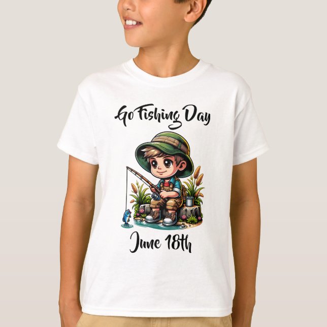 Den 18 juni är fiskedagen | Lönsamma Helgdagar T Shirt (Framsida)