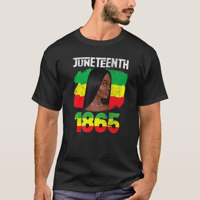 Den 19:e juni svart frihet t shirt (Framsida)