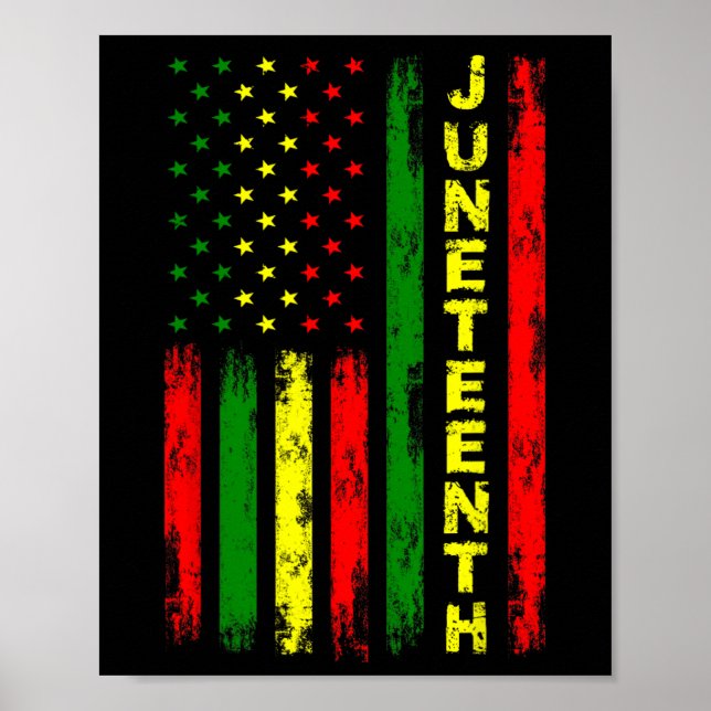 Den 19 juni 1981 i den amerikanska Flagga Black Fr Poster (Framsidan)