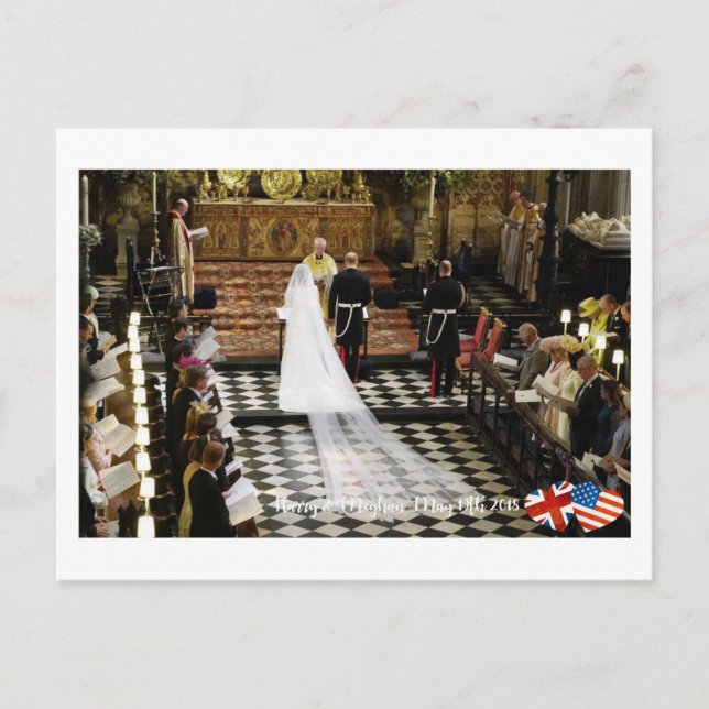 Den 19 maj 2018: När Harry gifte sig med Meghan Vykort (Framsida)