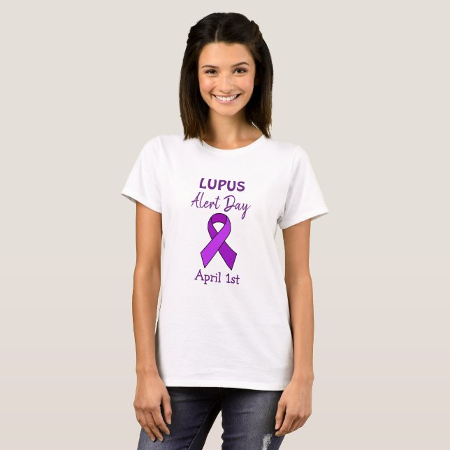 Den 1 april är Lupus Alert Day T Shirt (Hel framsida)