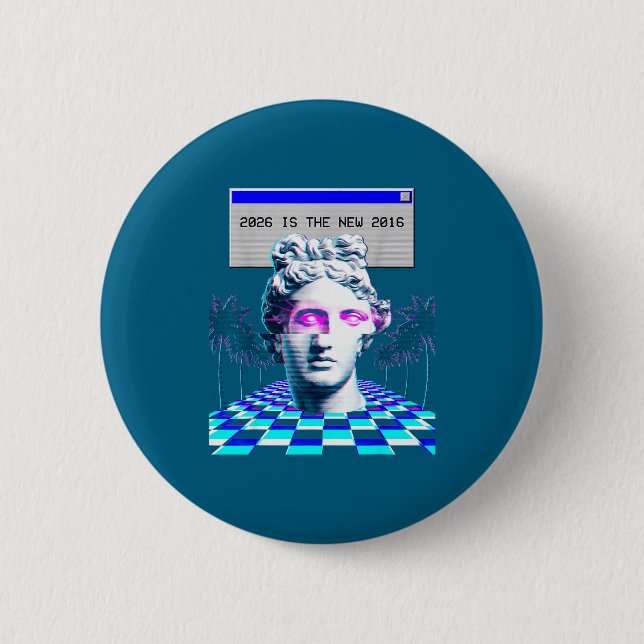 Den 2016 Vaporwave Glitch Staty Aestetik Knapp (Framsida)