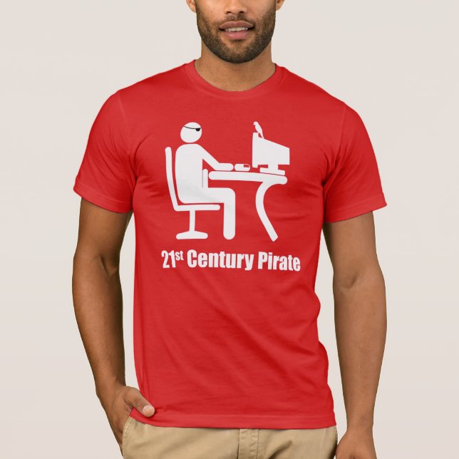 den 21. århundradepiraten t-shirt (Framsida)