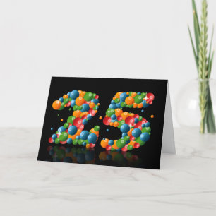den 25th födelsedagen med numrerar bildat från kort