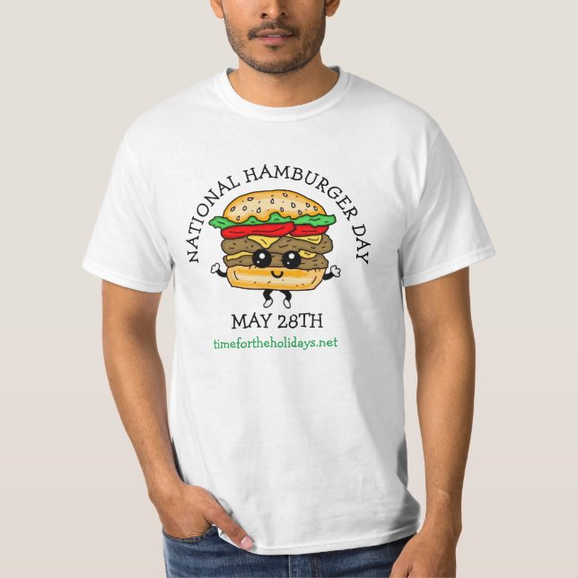 Den 28:e nationella Hamburgerdagen T Shirt (Framsida)