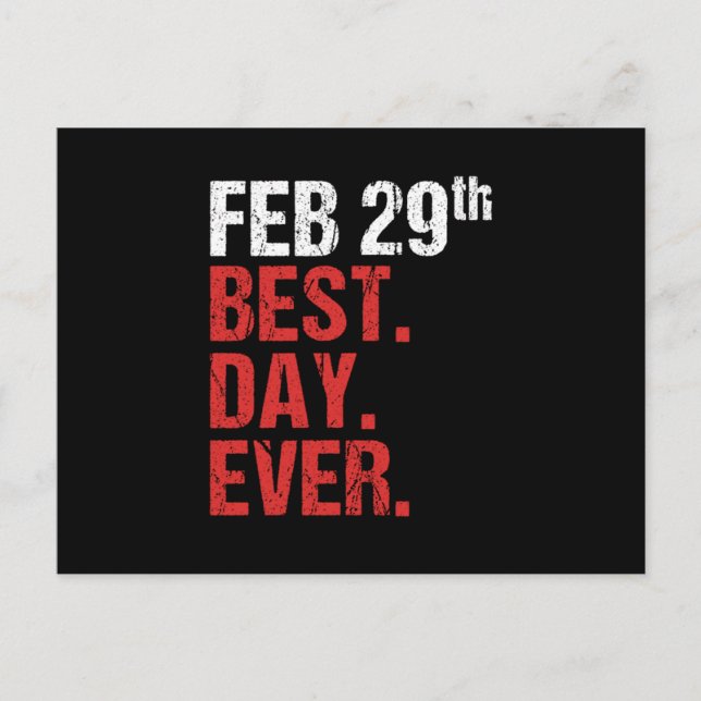 Den 29:e bästa febern-dagen i februari 29-gåva vykort (Framsida)