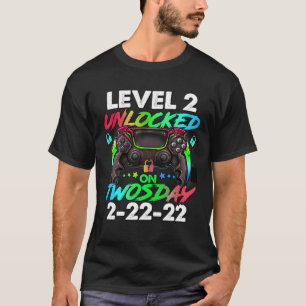 Den 2 februari 2022 Nivå 2 olåst 2:a födelsedag T Shirt