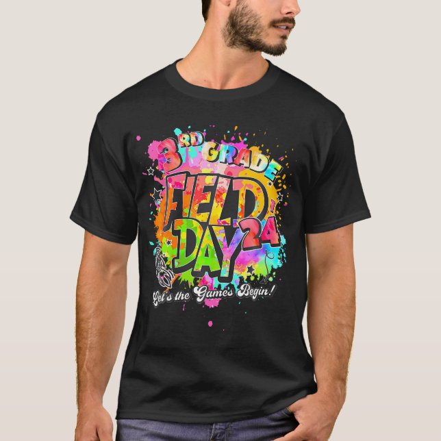 Den 3:e Klass-Fält-dagen 2024, låt spelen börja me T Shirt (Framsida)