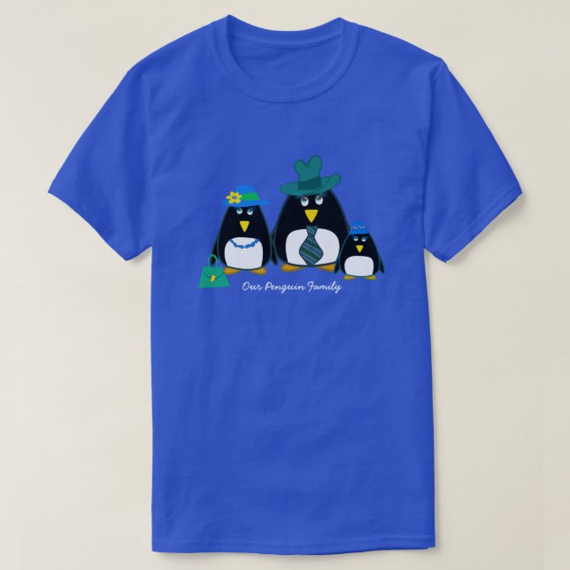 Den 3-procentiga penguin-familjen med pojkjul t shirt (Design framsida)