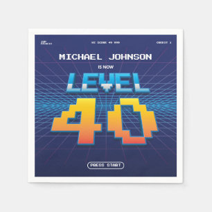 Den 40:e födelsedagen Retro 80:e Anpassningsbarna Pappersservett