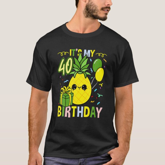 Den 40:e pineapple-frukten på födelsedagen t shirt (Framsida)