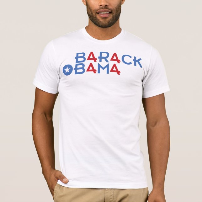 Den 44th presidenten, Barack Obama, fyra röda 4 T Shirt (Framsida)