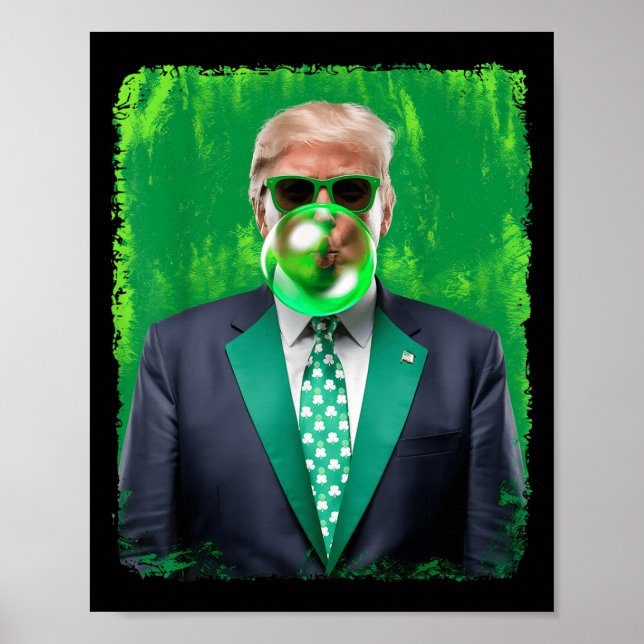 Den 47:e presidenten St patricks day Irish Trump B Poster (Framsidan)