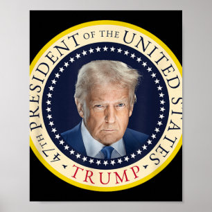 Den 47:e presidenten Trump Officiell Porträtt Seal Poster