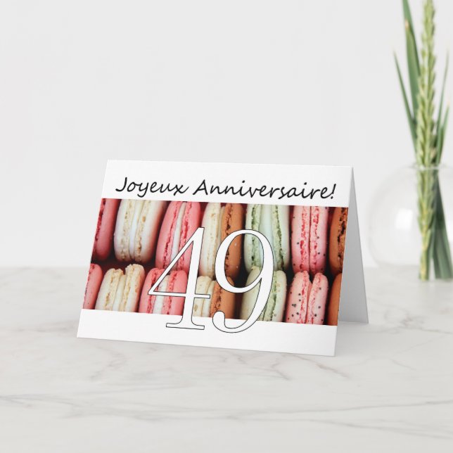 Den 49:e Fransken av födelsedagen: Macaron-Joyeux  Kort (Framsida)