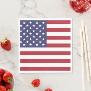 Den 4:e Independence day-amerikanska Flagga Pappersservett