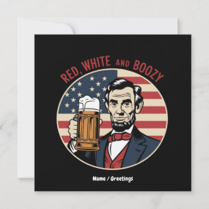 Den 4:e juli Red White och Boozy Inbjudningar