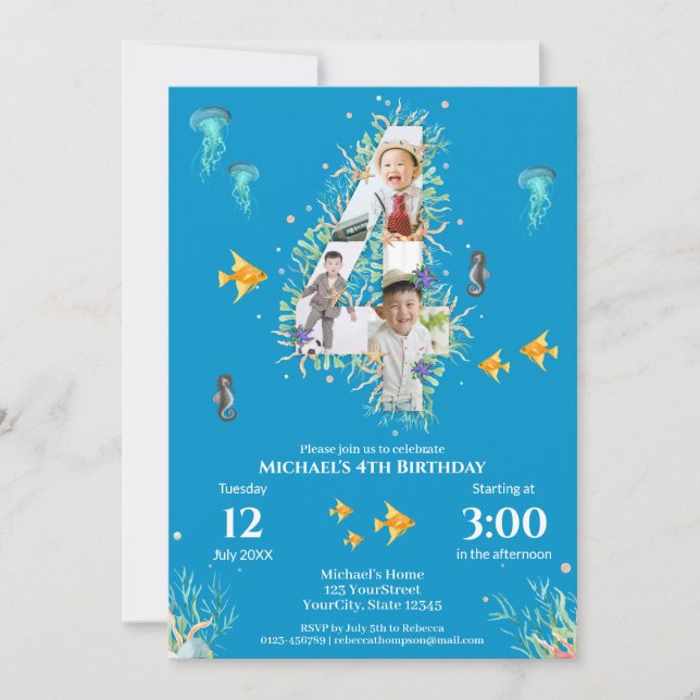 Den 4:e stora fotomakammardagen under havet inbjudningar (Framsida)