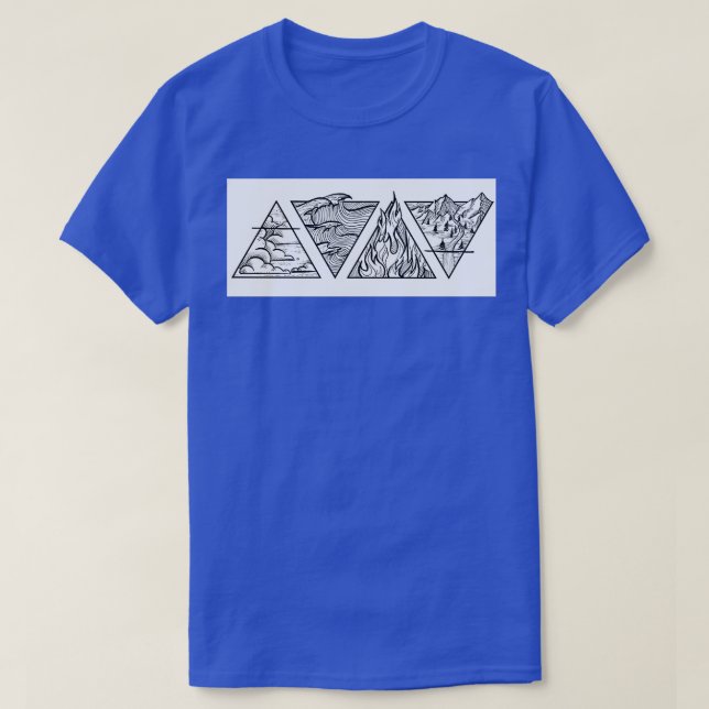 Den 4 inslag luft vatten-branden t shirt (Design framsida)