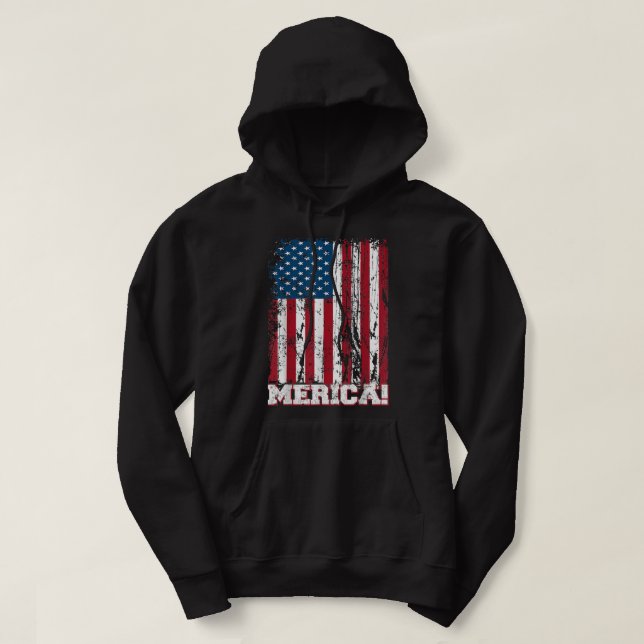 Den 4 juli 2004, amerikanska Flagga Independence d Hoodie (Design framsida)