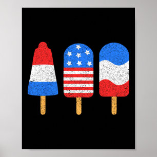 Den 4 juli 2010 pops Rött vitt blått American Flag Poster