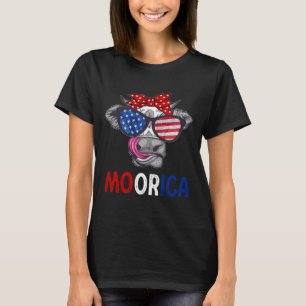 Den 4 juli 2010, USA:s Flagga Cow Manar Wo T Shirt