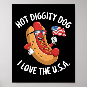 Den 4 juli 2011: Hotdog Patriotic USA flagga Celeb Poster