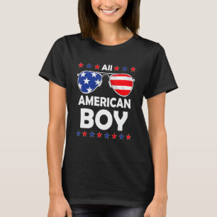 Den 4 juli: alla amerikanska pojken USA flagga Pat T Shirt