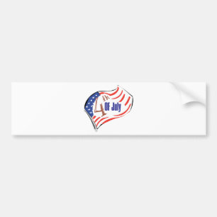 Den 4 juli amerikanska Flagga Bildekal