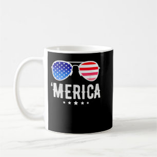 Den 4 juli amerikanska Flagga Boys Patriotic Fo Kaffemugg