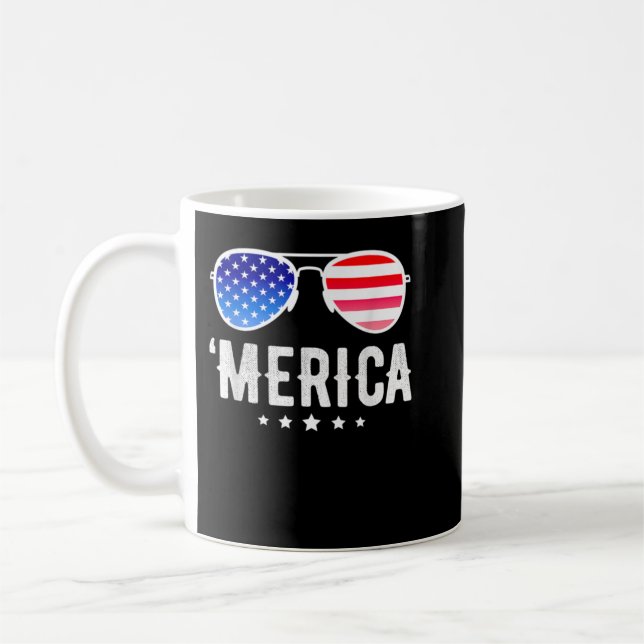Den 4 juli amerikanska Flagga Boys Patriotic Fo Kaffemugg (Vänster)
