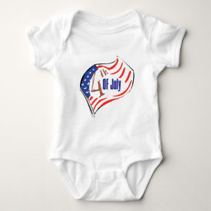 Den 4 juli amerikanska Flagga T-shirt