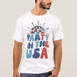DEN 4 JULI AMERIKANSKA PARTY I USA TYPOGRAFI T SHIRT