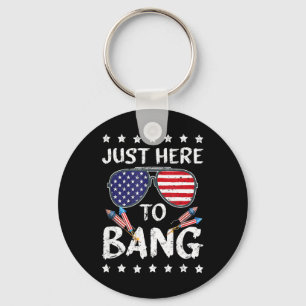 Den 4 juli är jag bara här för USA Bang Flagga s Nyckelring
