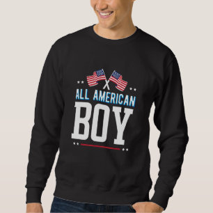 Den 4 juli boys Manar USA flagga Fam Lång Ärmad Tröja