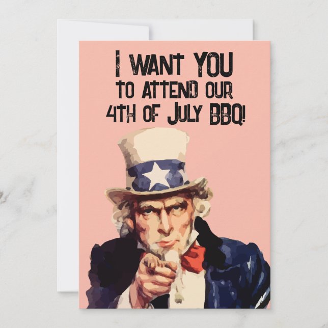DEN 4 JULI BQ UNCLE SAMMA PARTSINBJUDANDEN INBJUDNINGAR (Framsida)