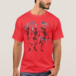 Den 4 juli dödsdagen för Macabre Skeleton T Shirt