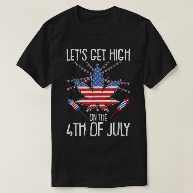 Den 4 juli får amerikanska Flagga T Shirt (Design framsida)