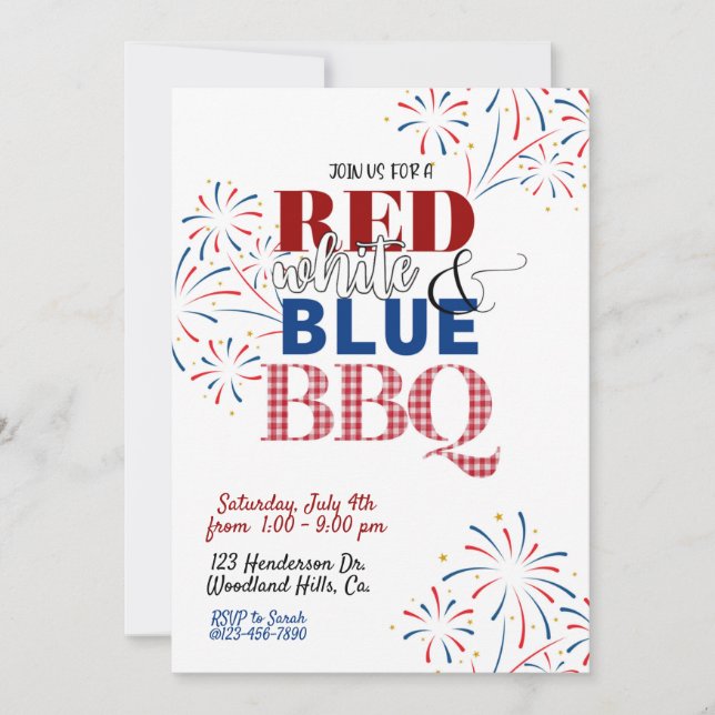 DEN 4 JULI, FJÄRDE JULI PARTY,BBQ (Framsida)