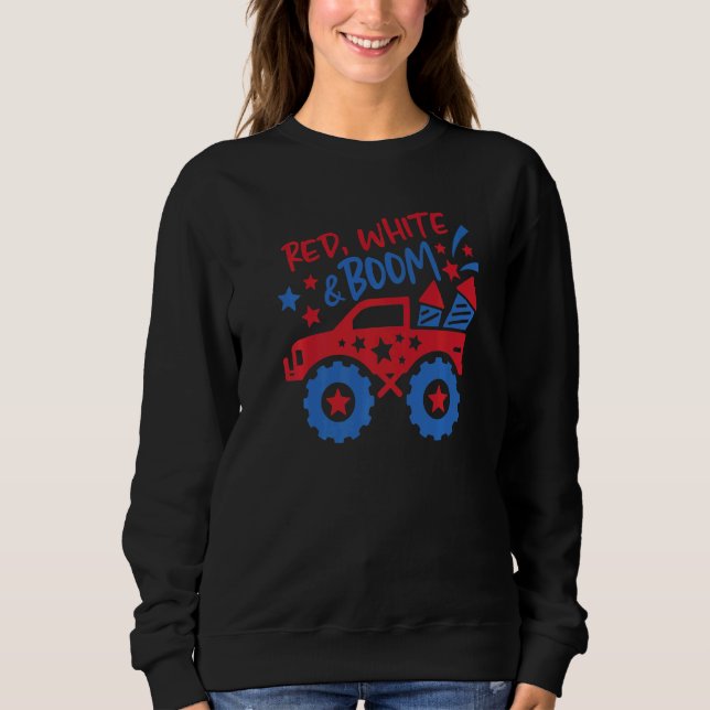 Den 4 juli För barn Monster Lastbil T Shirt (Framsida)