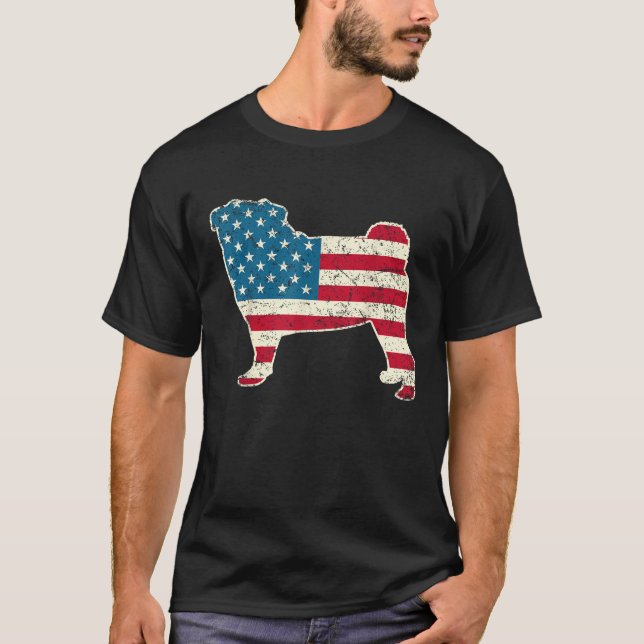 Den 4 juli Hund älskare Manar Women Gift USA Ameri T Shirt (Framsida)