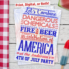 Den 4 juli Independence day Party Humor Inbjudningar